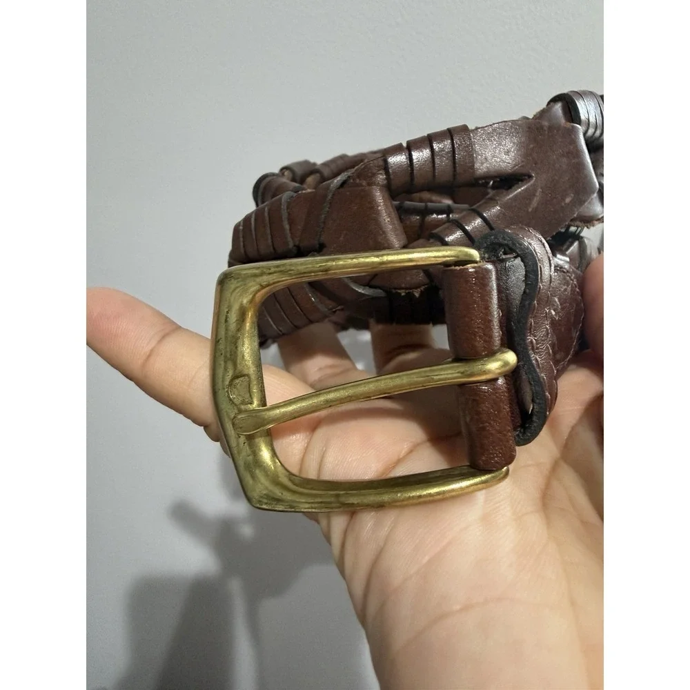 Beautiful Spanish Leather Braided Boho Western Belt Sz 32 ‎ 37.5